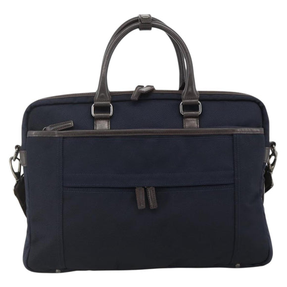 BURBERRY Black Label Business Bag 2way Black Silver Auth mr2251