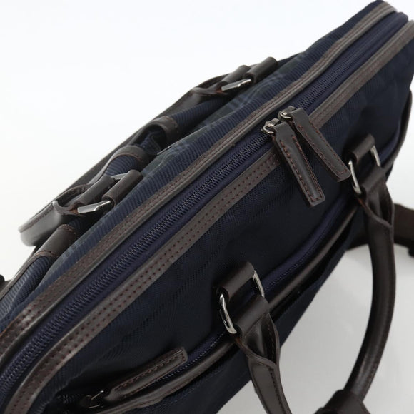 BURBERRY Black Label Business Bag 2way Black Silver Auth mr2251