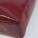 CHANEL Tote Bag Patent leather Red Gold CC Auth mr2255-15
