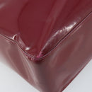CHANEL Tote Bag Patent leather Red Gold CC Auth mr2255-8