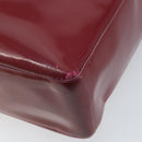 CHANEL Tote Bag Patent leather Red Gold CC Auth mr2255-16
