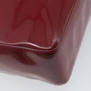 CHANEL Tote Bag Patent leather Red Gold CC Auth mr2255-17