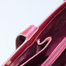 CHANEL Tote Bag Patent leather Red Gold CC Auth mr2255-9
