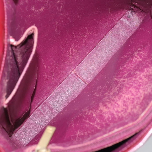 CHANEL Tote Bag Patent leather Red Gold CC Auth mr2255