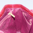 CHANEL Tote Bag Patent leather Red Gold CC Auth mr2255-21
