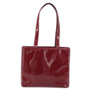 CHANEL Tote Bag Patent leather Red Gold CC Auth mr2255-2