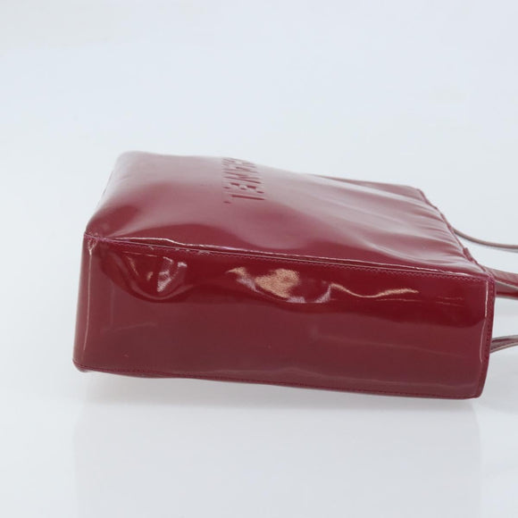 CHANEL Tote Bag Patent leather Red Gold CC Auth mr2255
