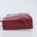 CHANEL Tote Bag Patent leather Red Gold CC Auth mr2255-4