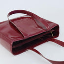 CHANEL Tote Bag Patent leather Red Gold CC Auth mr2255-6