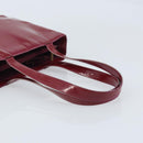 CHANEL Tote Bag Patent leather Red Gold CC Auth mr2255-7