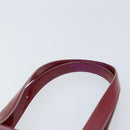 CHANEL Tote Bag Patent leather Red Gold CC Auth mr2255-14