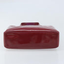 CHANEL Tote Bag Patent leather Red Gold CC Auth mr2255-5