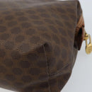 CELINE Macadam Canvas Pouch PVC Leather Brown Gold Auth mr2257-15