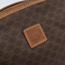 CELINE Macadam Canvas Pouch PVC Leather Brown Gold Auth mr2257-8