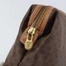 CELINE Macadam Canvas Pouch PVC Leather Brown Gold Auth mr2257-9