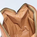 CELINE Macadam Canvas Pouch PVC Leather Brown Gold Auth mr2257-18