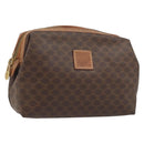 CELINE Macadam Canvas Pouch PVC Leather Brown Gold Auth mr2257-1
