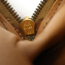 CELINE Macadam Canvas Pouch PVC Leather Brown Gold Auth mr2257-20