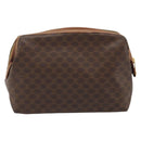 CELINE Macadam Canvas Pouch PVC Leather Brown Gold Auth mr2257-2