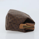 CELINE Macadam Canvas Pouch PVC Leather Brown Gold Auth mr2257-3