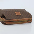 CELINE Macadam Canvas Pouch PVC Leather Brown Gold Auth mr2257-5