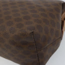CELINE Macadam Canvas Pouch PVC Leather Brown Gold Auth mr2257-7