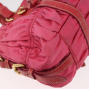 PRADA Shoulder Bag Nylon Leather 2way Pink Gold Auth mr2258-18