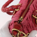PRADA Shoulder Bag Nylon Leather 2way Pink Gold Auth mr2258-10