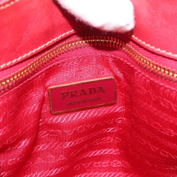 PRADA Shoulder Bag Nylon Leather 2way Pink Gold Auth mr2258