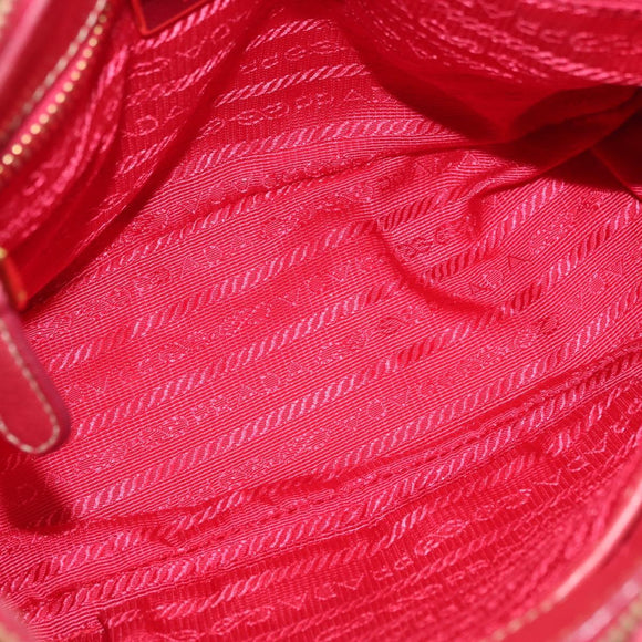 PRADA Shoulder Bag Nylon Leather 2way Pink Gold Auth mr2258