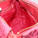 PRADA Shoulder Bag Nylon Leather 2way Pink Gold Auth mr2258-23