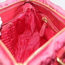 PRADA Shoulder Bag Nylon Leather 2way Pink Gold Auth mr2258-24