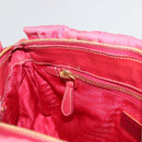 PRADA Shoulder Bag Nylon Leather 2way Pink Gold Auth mr2258-25
