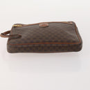 CELINE Macadam Canvas Clutch Bag PVC Leather 5 Set Brown Gold Auth mr2262-10