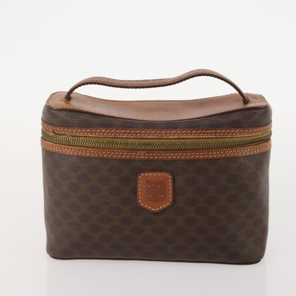 CELINE Macadam Canvas Clutch Bag PVC Leather 5 Set Brown Gold Auth mr2262