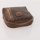 CELINE Macadam Canvas Clutch Bag PVC Leather 5 Set Brown Gold Auth mr2262-20