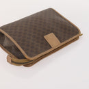 CELINE Macadam Canvas Clutch Bag PVC Leather 5 Set Brown Gold Auth mr2262-25