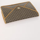 CELINE Macadam Canvas Clutch Bag PVC Leather 5 Set Brown Gold Auth mr2262-4