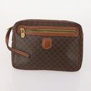 CELINE Macadam Canvas Clutch Bag PVC Leather 5 Set Brown Gold Auth mr2262-7