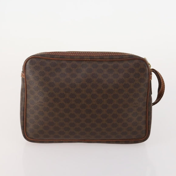CELINE Macadam Canvas Clutch Bag PVC Leather 5 Set Brown Gold Auth mr2262