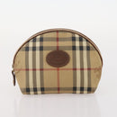 BURBERRY Nova Check Clutch Bag Canvas Leather 3 Set Beige Red Auth mr2263-15