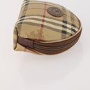 BURBERRY Nova Check Clutch Bag Canvas Leather 3 Set Beige Red Auth mr2263-17