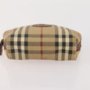 BURBERRY Nova Check Clutch Bag Canvas Leather 3 Set Beige Red Auth mr2263-19