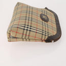 BURBERRY Nova Check Clutch Bag Canvas Leather 3 Set Beige Red Auth mr2263-4