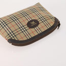 BURBERRY Nova Check Clutch Bag Canvas Leather 3 Set Beige Red Auth mr2263-5