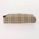 BURBERRY Nova Check Clutch Bag Canvas Leather 3 Set Beige Red Auth mr2263-6