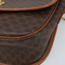 CELINE Macadam Canvas Star Ball Shoulder Bag PVC Leather Brown Gold Auth mr2264-14