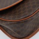 CELINE Macadam Canvas Star Ball Shoulder Bag PVC Leather Brown Gold Auth mr2264-15