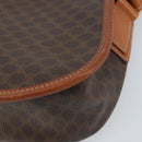 CELINE Macadam Canvas Star Ball Shoulder Bag PVC Leather Brown Gold Auth mr2264-16