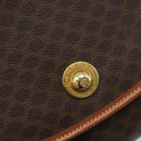 CELINE Macadam Canvas Star Ball Shoulder Bag PVC Leather Brown Gold Auth mr2264-18